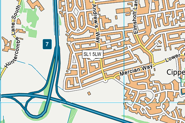 SL1 5LW map - OS VectorMap District (Ordnance Survey)