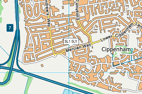 SL1 5LY map - OS VectorMap District (Ordnance Survey)
