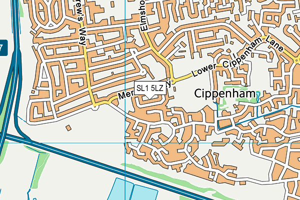 SL1 5LZ map - OS VectorMap District (Ordnance Survey)