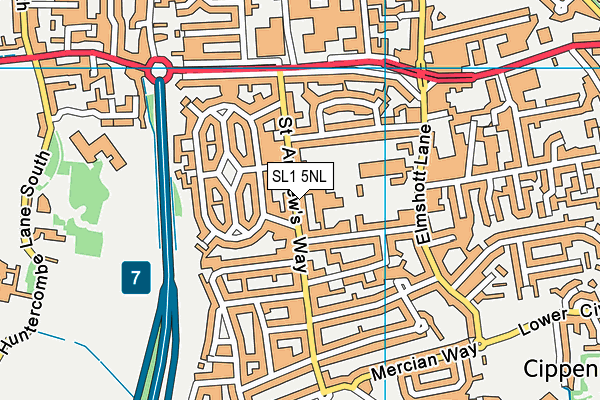 Cippenham Nursery School map (SL1 5NL) - OS VectorMap District (Ordnance Survey)