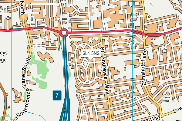 SL1 5NS map - OS VectorMap District (Ordnance Survey)