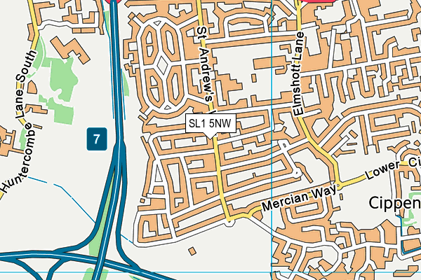 SL1 5NW map - OS VectorMap District (Ordnance Survey)