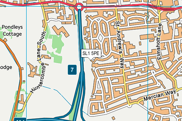 SL1 5PE map - OS VectorMap District (Ordnance Survey)