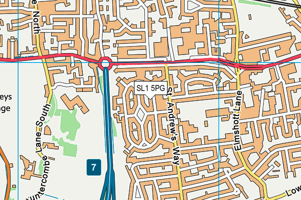 SL1 5PG map - OS VectorMap District (Ordnance Survey)