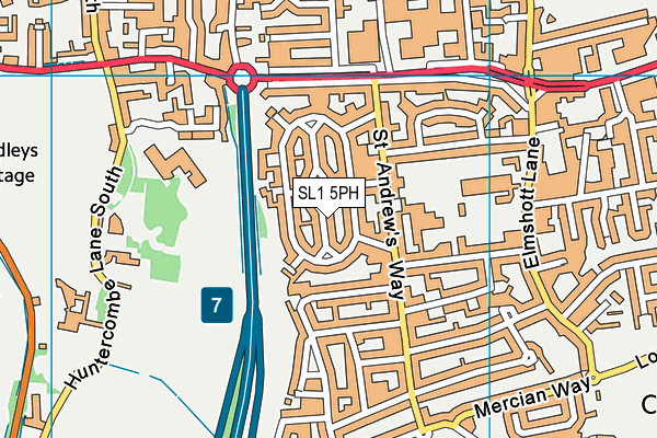 SL1 5PH map - OS VectorMap District (Ordnance Survey)