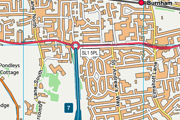 SL1 5PL map - OS VectorMap District (Ordnance Survey)