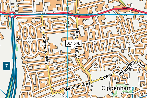 Cippenham School map (SL1 5RB) - OS VectorMap District (Ordnance Survey)