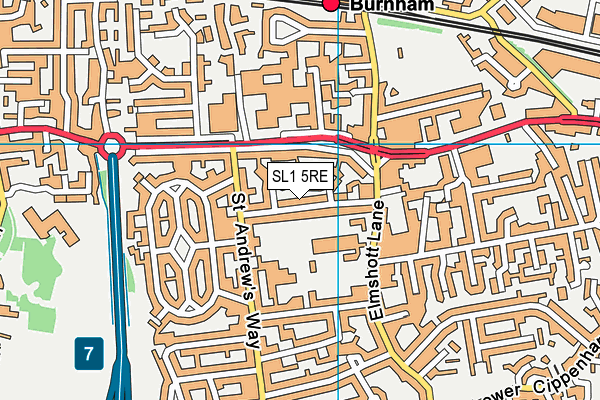 SL1 5RE map - OS VectorMap District (Ordnance Survey)