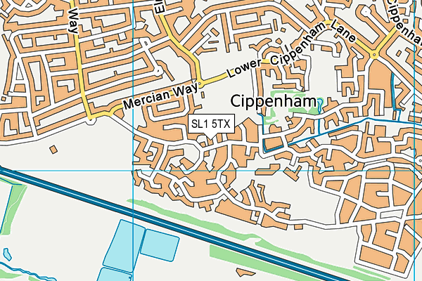 SL1 5TX map - OS VectorMap District (Ordnance Survey)