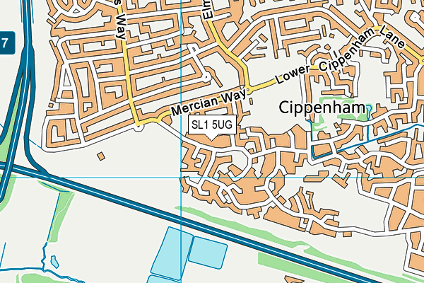 SL1 5UG map - OS VectorMap District (Ordnance Survey)