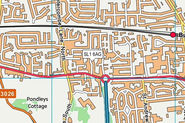 SL1 6AG map - OS VectorMap District (Ordnance Survey)