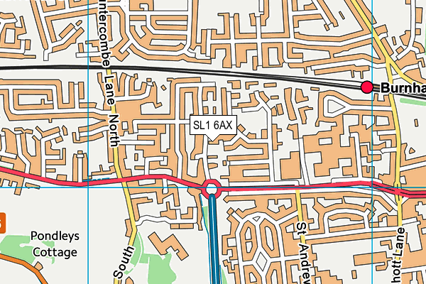 SL1 6AX map - OS VectorMap District (Ordnance Survey)