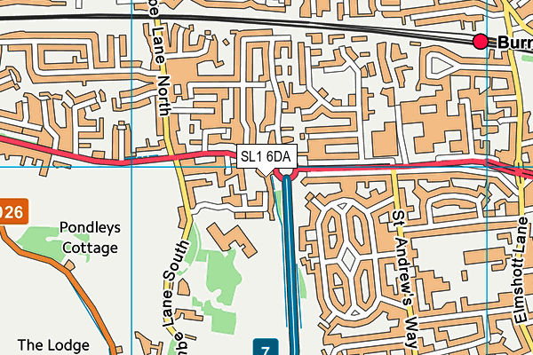 SL1 6DA map - OS VectorMap District (Ordnance Survey)