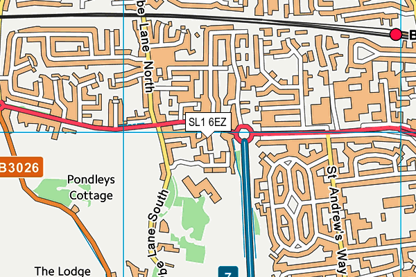 SL1 6EZ map - OS VectorMap District (Ordnance Survey)