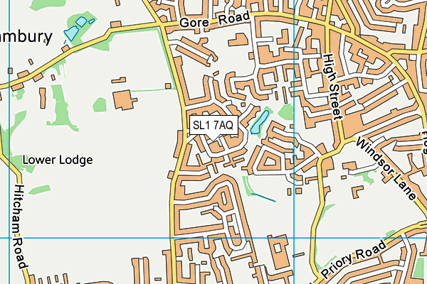 SL1 7AQ map - OS VectorMap District (Ordnance Survey)
