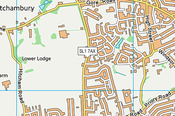 SL1 7AX map - OS VectorMap District (Ordnance Survey)