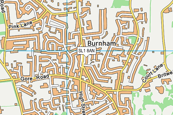 SL1 8AN map - OS VectorMap District (Ordnance Survey)