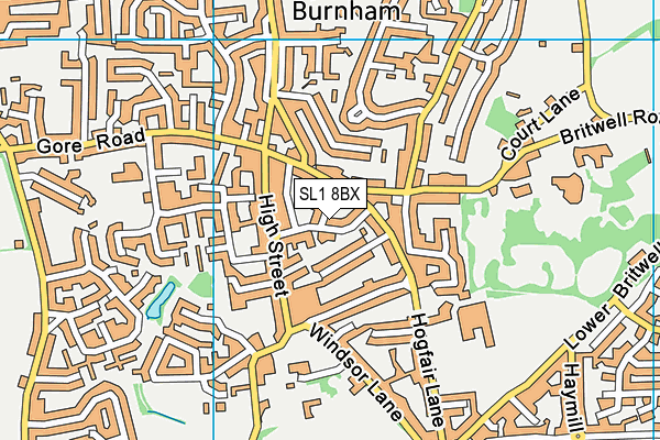 SL1 8BX map - OS VectorMap District (Ordnance Survey)