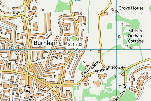 SL1 8DX map - OS VectorMap District (Ordnance Survey)