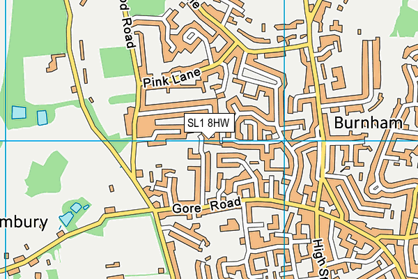 SL1 8HW map - OS VectorMap District (Ordnance Survey)