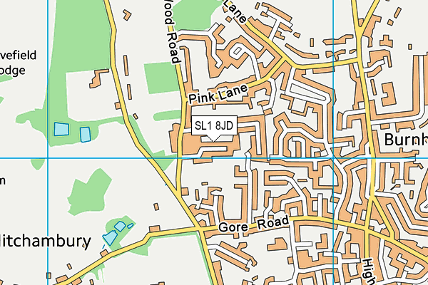 SL1 8JD map - OS VectorMap District (Ordnance Survey)
