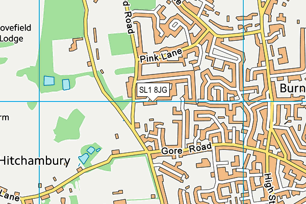 Active Fitness Club (Burnham) map (SL1 8JG) - OS VectorMap District (Ordnance Survey)