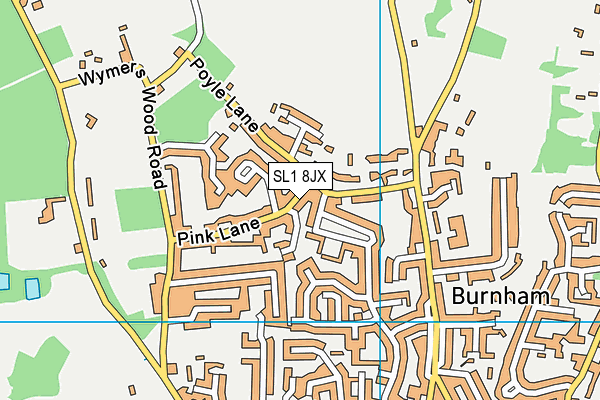 SL1 8JX map - OS VectorMap District (Ordnance Survey)