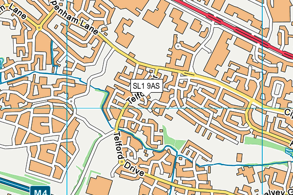 SL1 9AS map - OS VectorMap District (Ordnance Survey)
