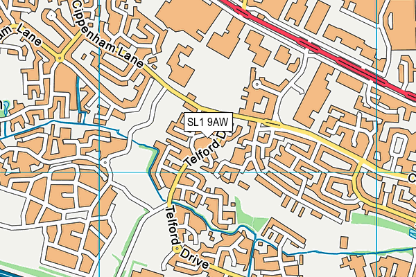 SL1 9AW map - OS VectorMap District (Ordnance Survey)
