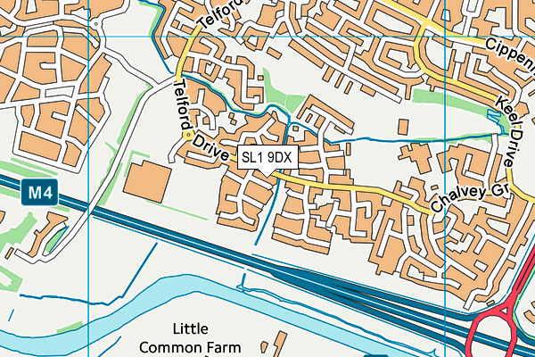 SL1 9DX map - OS VectorMap District (Ordnance Survey)
