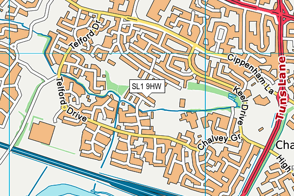 SL1 9HW map - OS VectorMap District (Ordnance Survey)