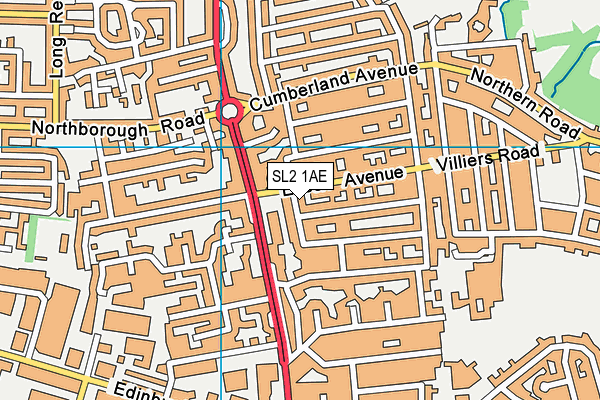 SL2 1AE map - OS VectorMap District (Ordnance Survey)