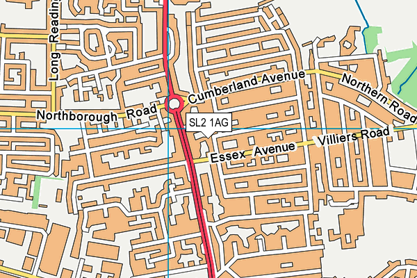 SL2 1AG map - OS VectorMap District (Ordnance Survey)