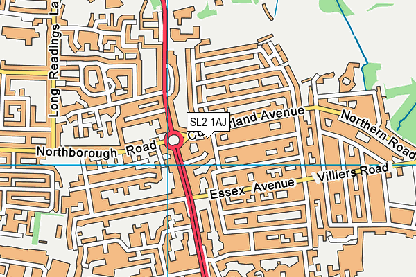 SL2 1AJ map - OS VectorMap District (Ordnance Survey)