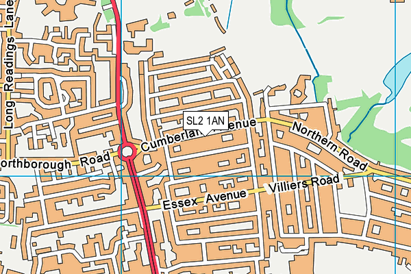 SL2 1AN map - OS VectorMap District (Ordnance Survey)