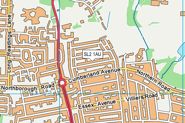 SL2 1AU map - OS VectorMap District (Ordnance Survey)