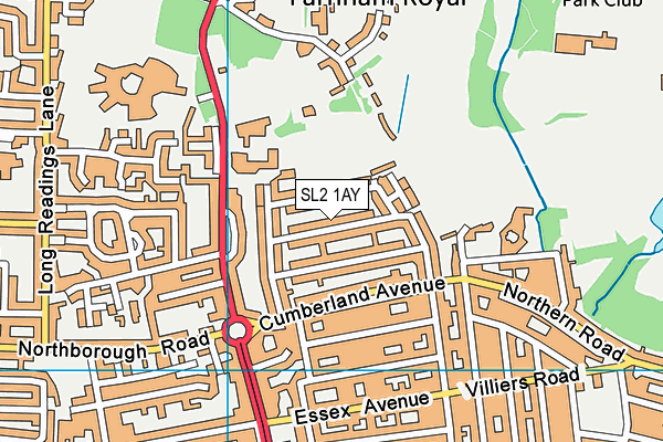 SL2 1AY map - OS VectorMap District (Ordnance Survey)