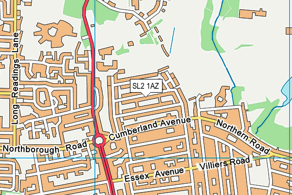 SL2 1AZ map - OS VectorMap District (Ordnance Survey)