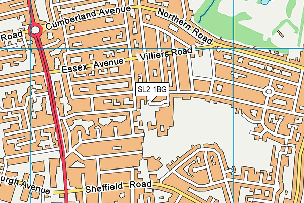 SL2 1BG map - OS VectorMap District (Ordnance Survey)
