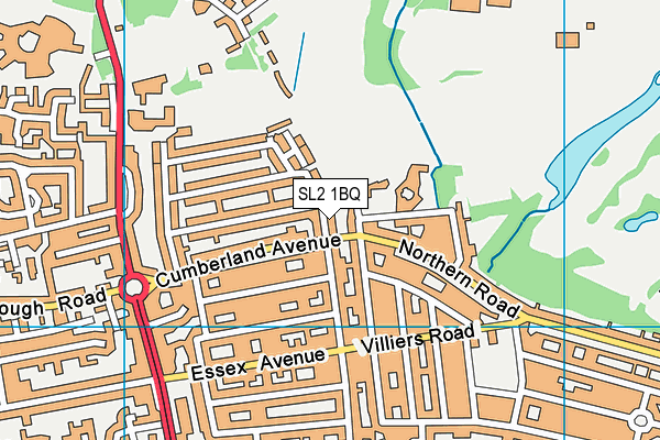SL2 1BQ map - OS VectorMap District (Ordnance Survey)