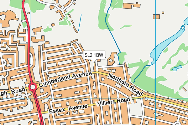 SL2 1BW map - OS VectorMap District (Ordnance Survey)