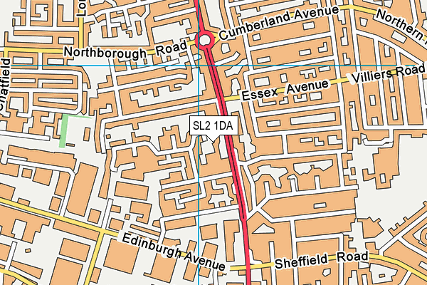 SL2 1DA map - OS VectorMap District (Ordnance Survey)