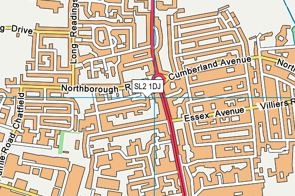 SL2 1DJ map - OS VectorMap District (Ordnance Survey)