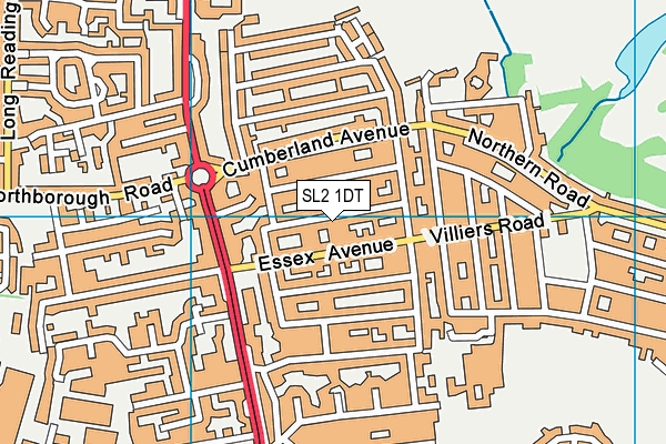 SL2 1DT map - OS VectorMap District (Ordnance Survey)