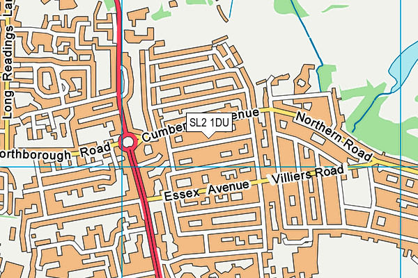 SL2 1DU map - OS VectorMap District (Ordnance Survey)