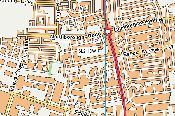 SL2 1DW map - OS VectorMap District (Ordnance Survey)