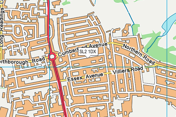 SL2 1DX map - OS VectorMap District (Ordnance Survey)