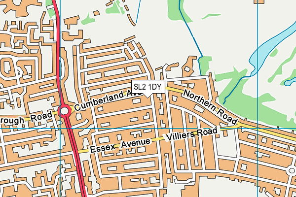 SL2 1DY map - OS VectorMap District (Ordnance Survey)