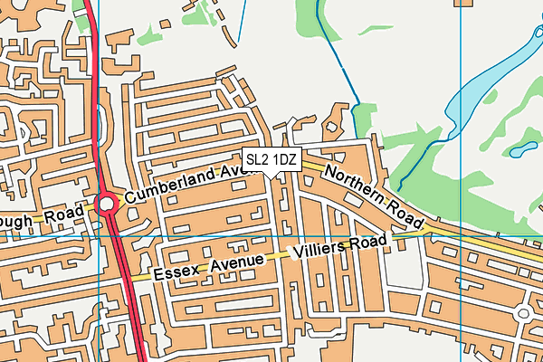 SL2 1DZ map - OS VectorMap District (Ordnance Survey)