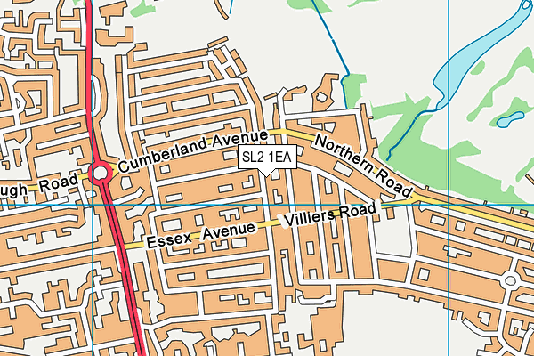 SL2 1EA map - OS VectorMap District (Ordnance Survey)